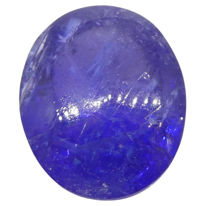 4,61ct Oval Sugarloaf Doppel Cabochon Violett Blau Tansanit aus Tansania