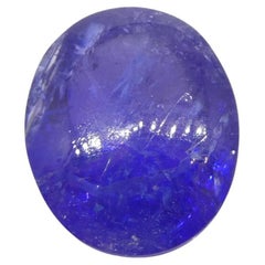 Sucrier ovale de 4,61 carats avec double cabochon bleu violet tanzanite de Tanzanie