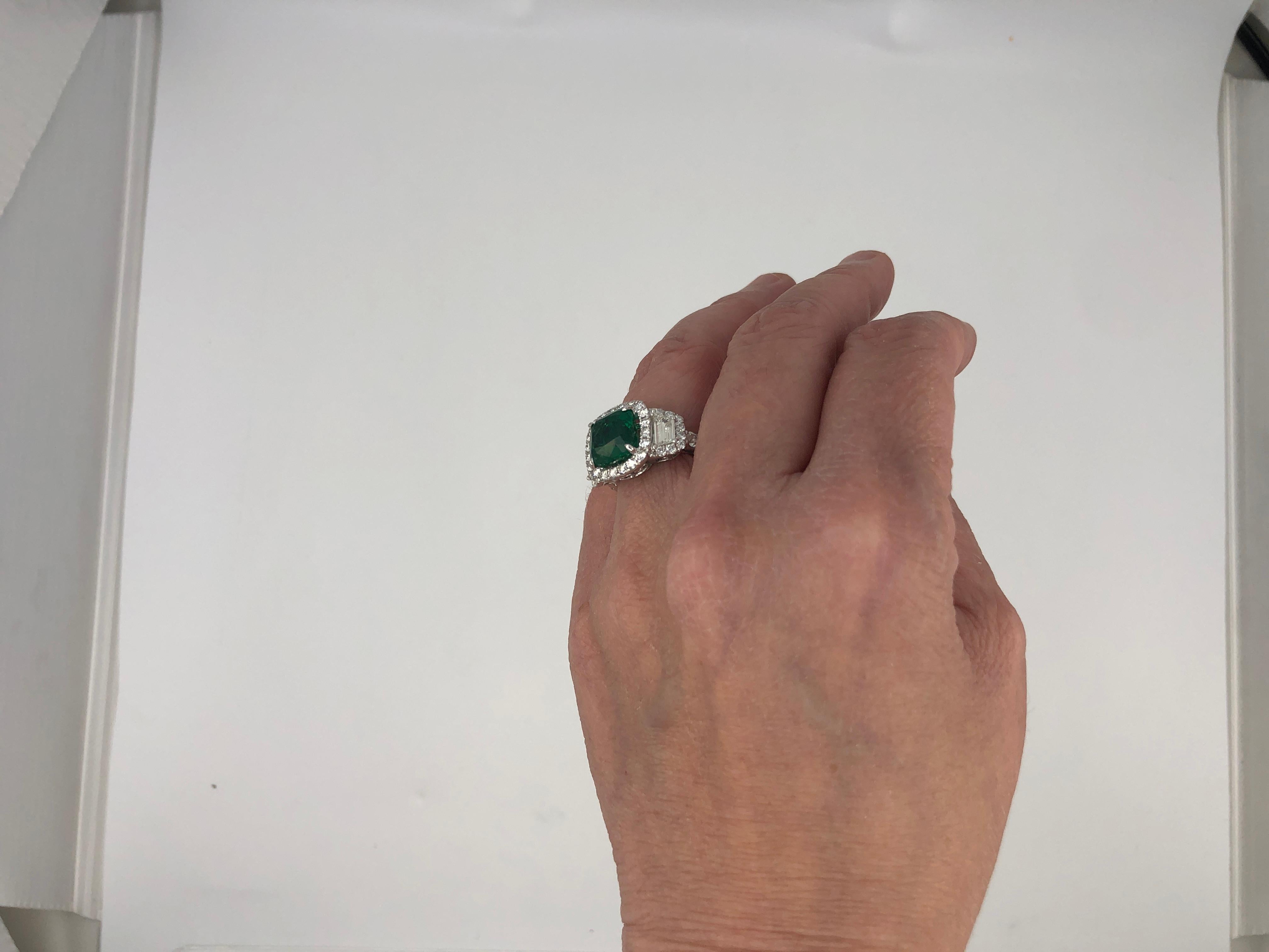 4.62 Carat African Emerald & Diamond Ring In Excellent Condition In New York, NY