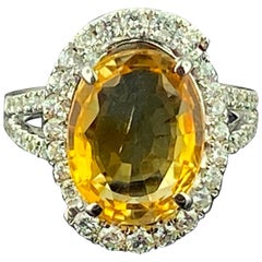 4.62 Carat Oval Citrine 
Diamond Ring