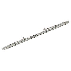 4.62 Carat Round Brilliant Diamond 14 Karat White Gold Tennis Bracelet