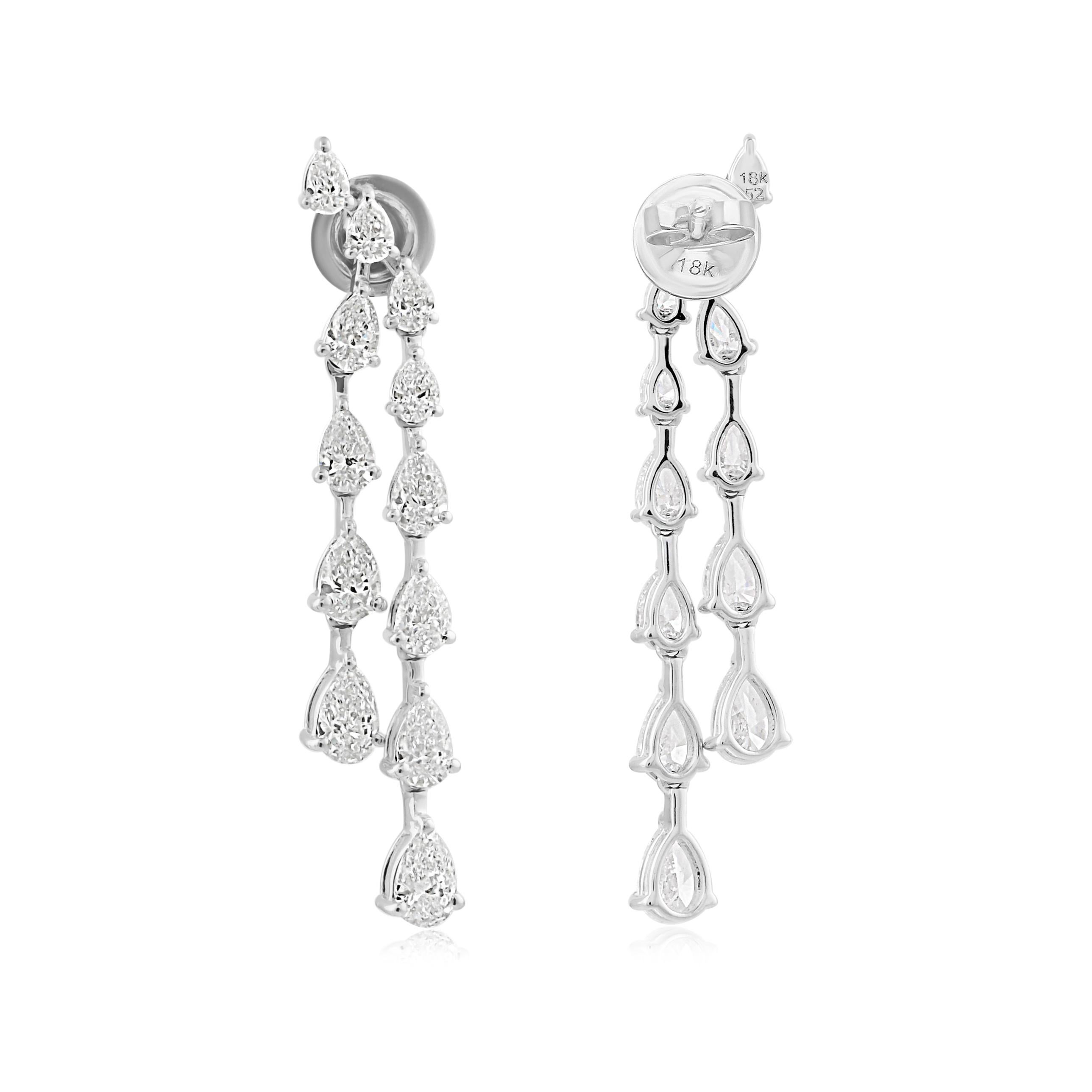 4,62 Karat SI/H Birnenschliff Diamant-Ohrringe im Brillantschliff 18 Karat Weißgold Schmuck (Moderne) im Angebot