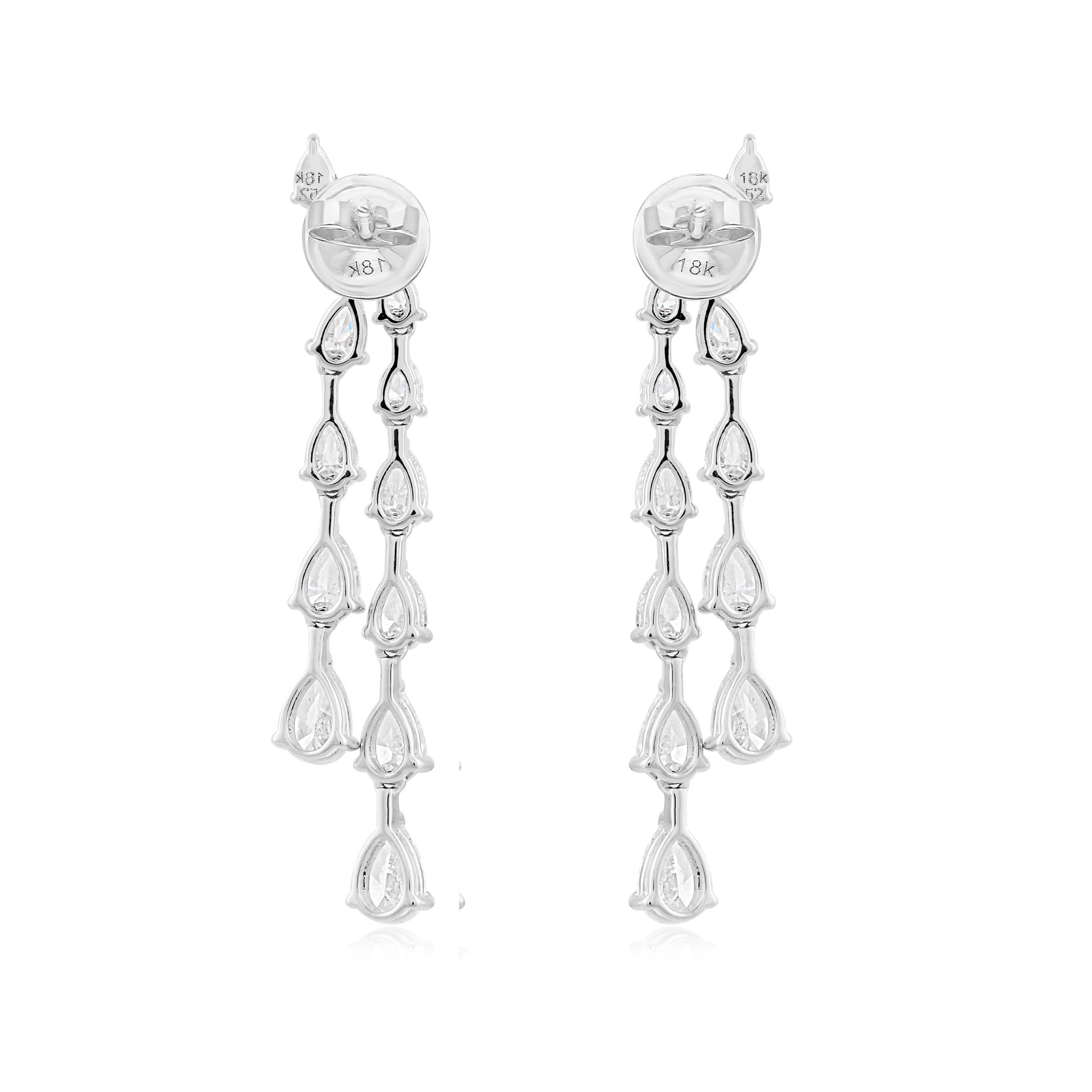 4,62 Karat SI/H Birnenschliff Diamant-Ohrringe im Brillantschliff 18 Karat Weißgold Schmuck im Zustand „Neu“ im Angebot in Diera, Dubai