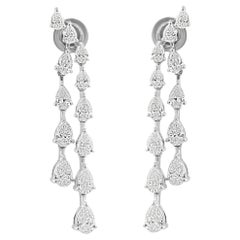 Pendientes de diamantes talla pera brillante SI/H de 4,62 quilates Joyas de oro blanco de 18 quilates