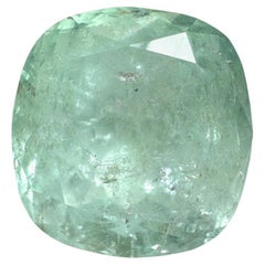 46.22 Carat Seafoam Green Colombian Emerald - Cushion Cut Genuine May Birthstone