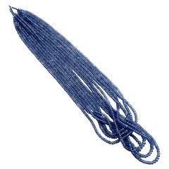 462.40 Carats Burmese No-Heat Blue Sapphire Beaded Top Quality Gem Necklace