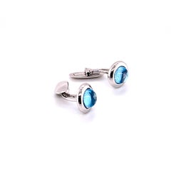 4.63 Carat Blue Topaz Cufflinks