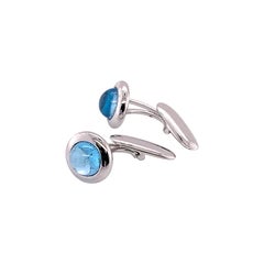 4.63 Carat Blue Topaz Cufflinks