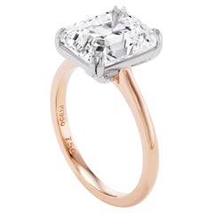 4.63 Carat Emerald Diamond Ring 18K Gold Modern Nobility Heirloom