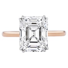 4.63 Carat Emerald Diamond Ring 18K Gold Modern Nobility Heirloom