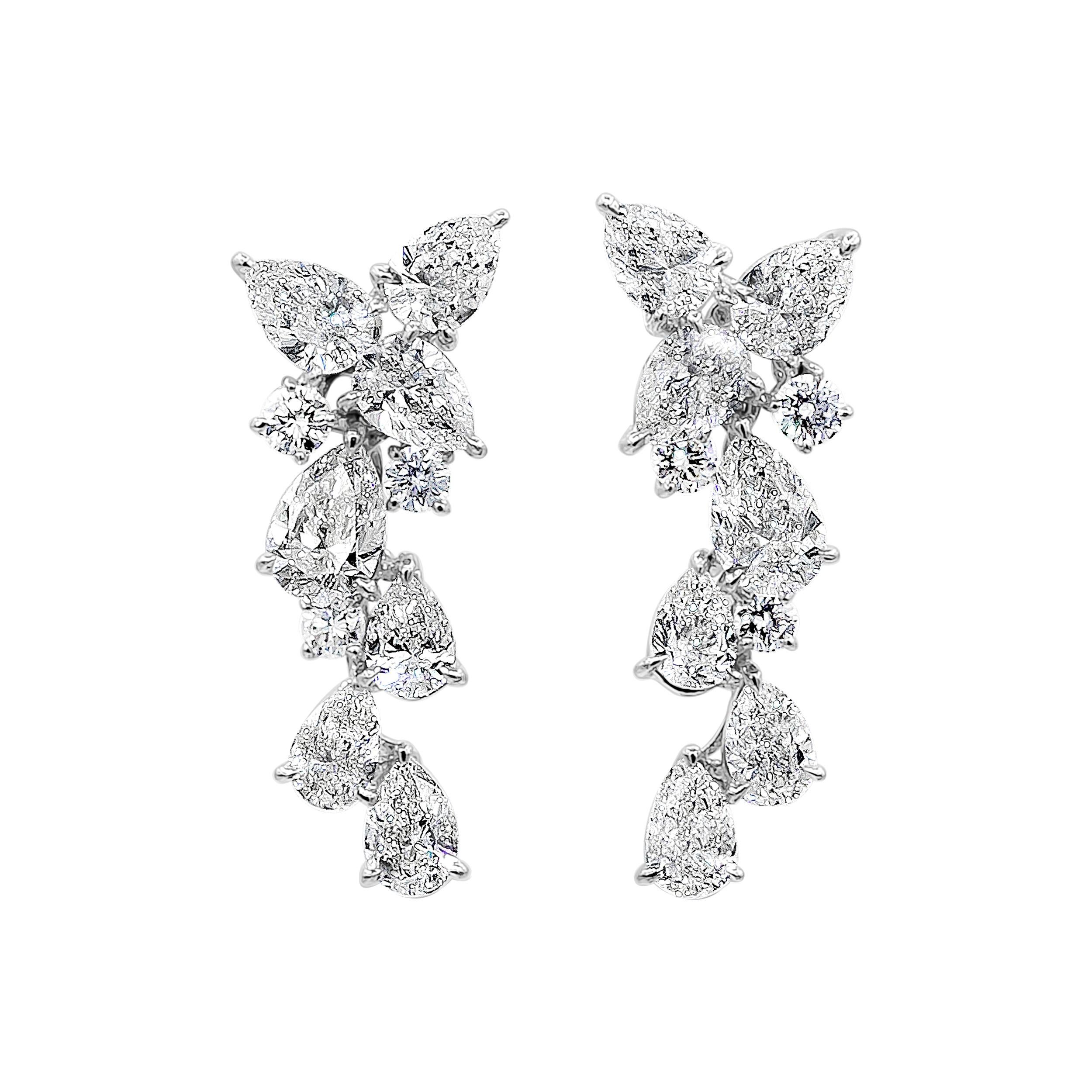 Roman Malakov, 4.63 Carat Pear Shape Diamond Drop Earrings