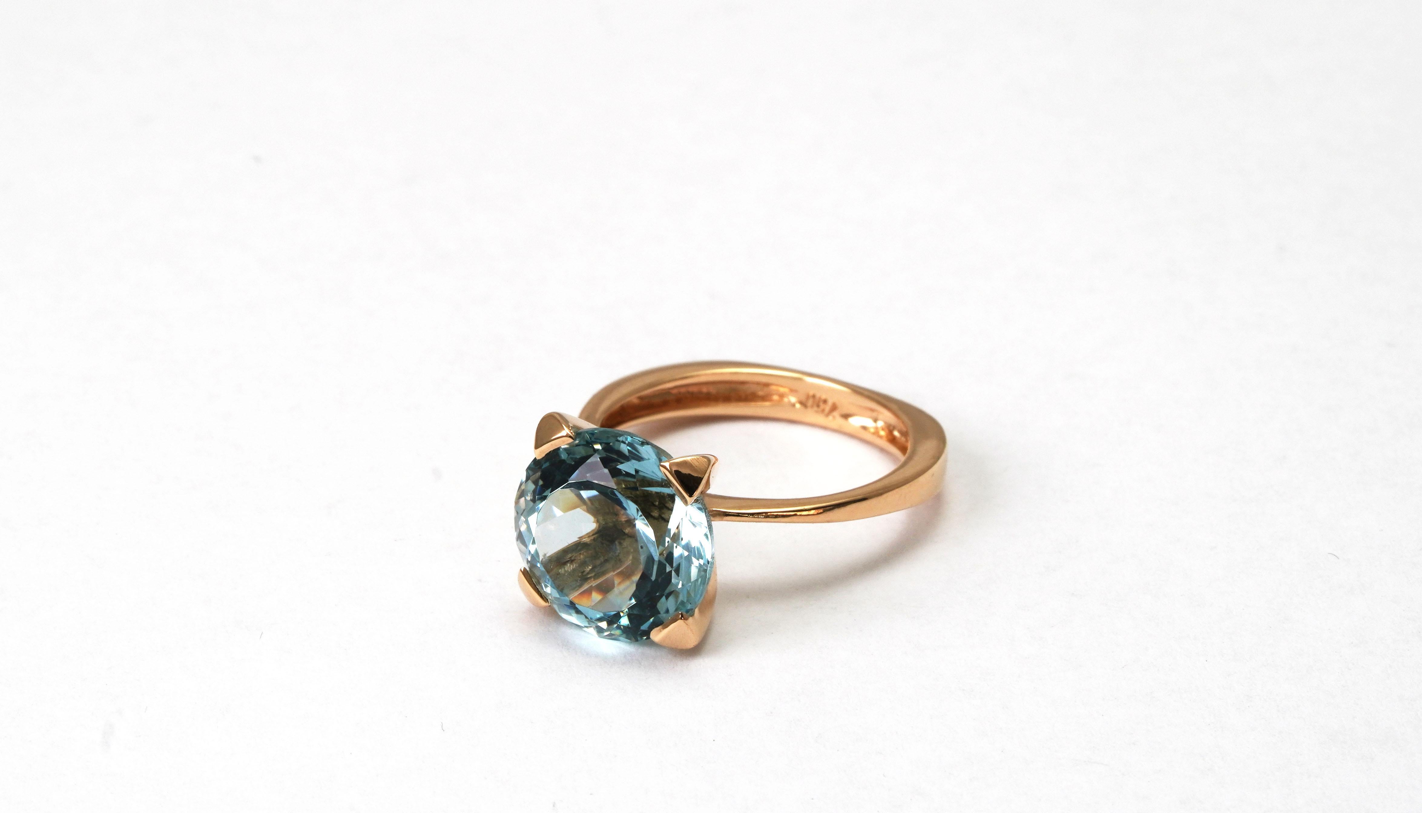 4,63 Karat Aquamarin im portugiesischen Schliff Ring Damen