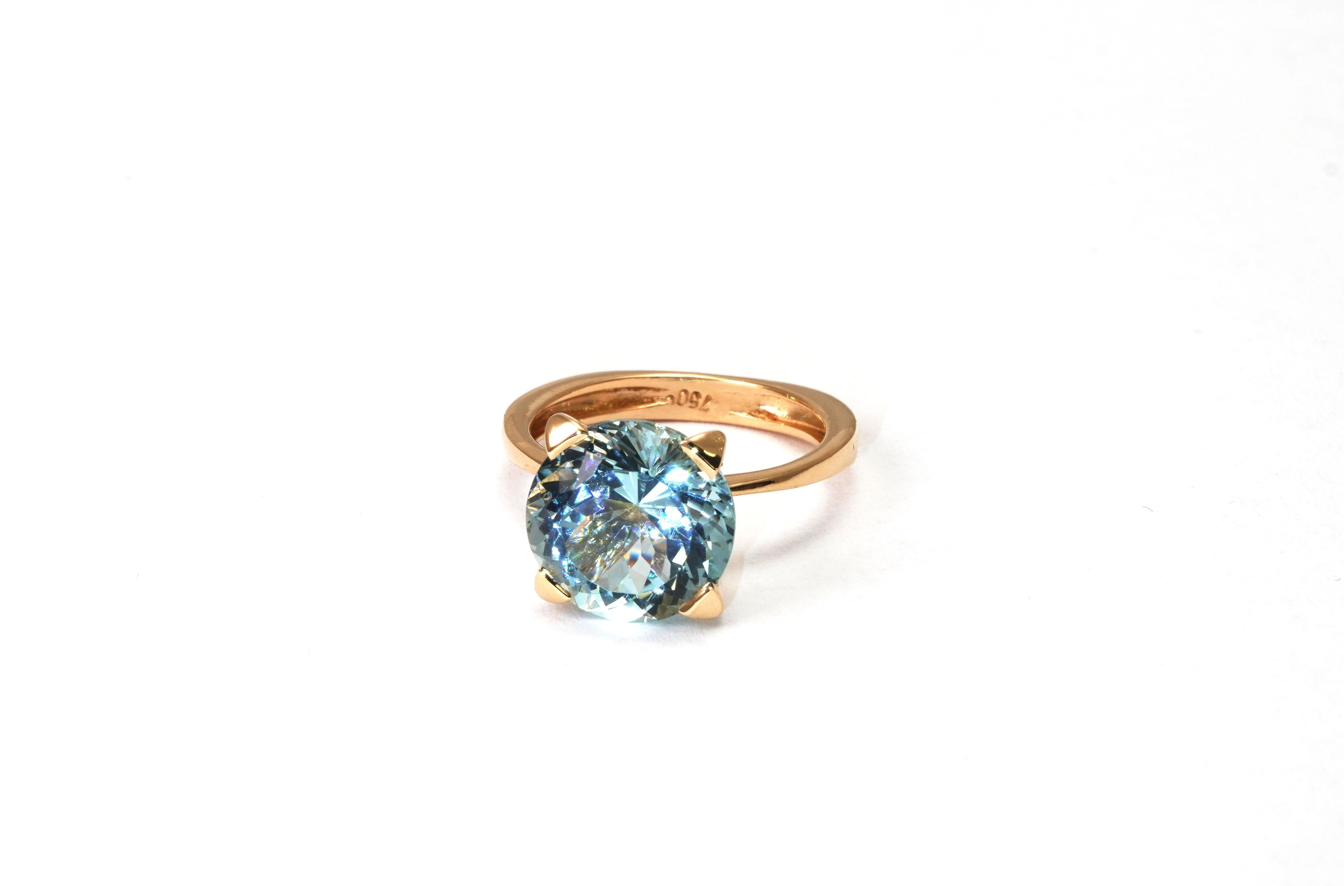 4,63 Karat Aquamarin im portugiesischen Schliff Ring 1
