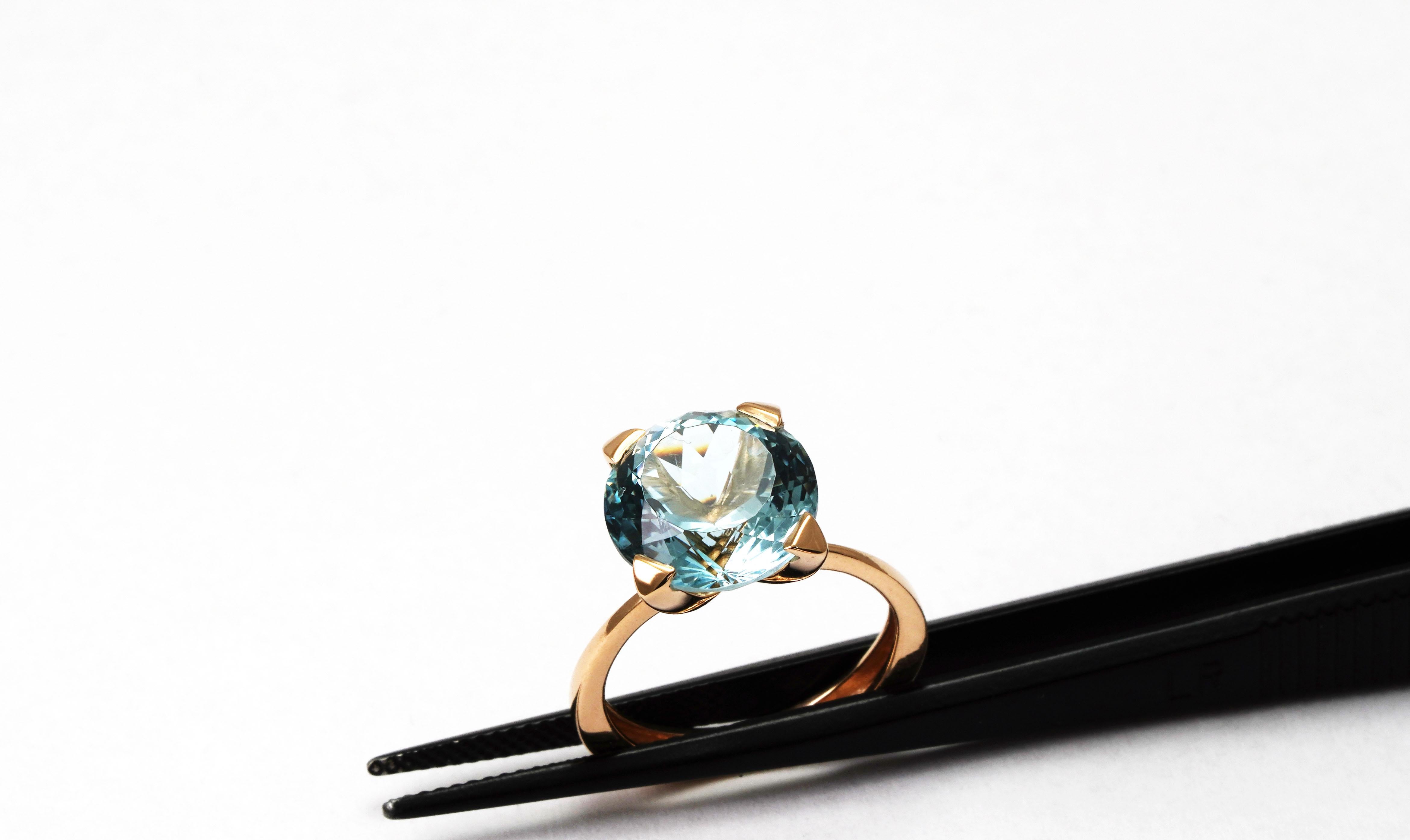 4,63 Karat Aquamarin im portugiesischen Schliff Ring 2