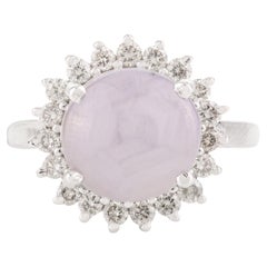4,63 Karat Sternsaphir Cabochon Halo Diamantring aus 14k massivem Weißgold mit Sternsaphir