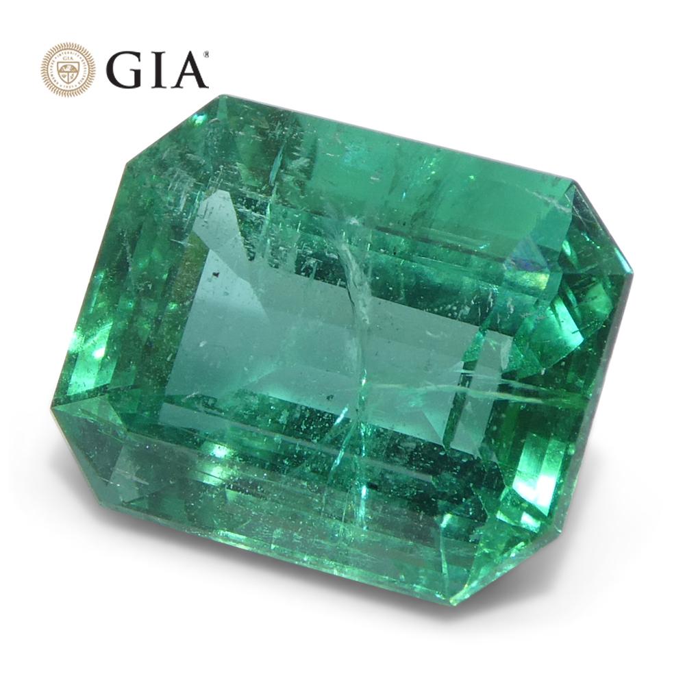 4,63ct Achteck-/Smaragdschliff Grüner Smaragd GIA zertifiziert Sambia (F2) im Angebot 6