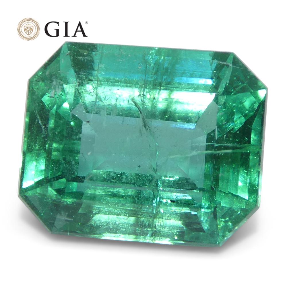 4,63ct Achteck-/Smaragdschliff Grüner Smaragd GIA zertifiziert Sambia (F2) im Angebot 7