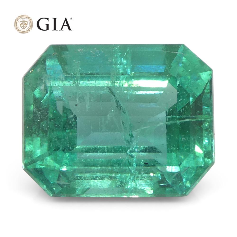 4,63ct Achteck-/Smaragdschliff Grüner Smaragd GIA zertifiziert Sambia (F2) für Damen oder Herren im Angebot