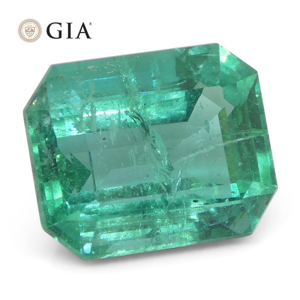 4,63ct Achteck-/Smaragdschliff Grüner Smaragd GIA zertifiziert Sambia (F2) im Angebot 1