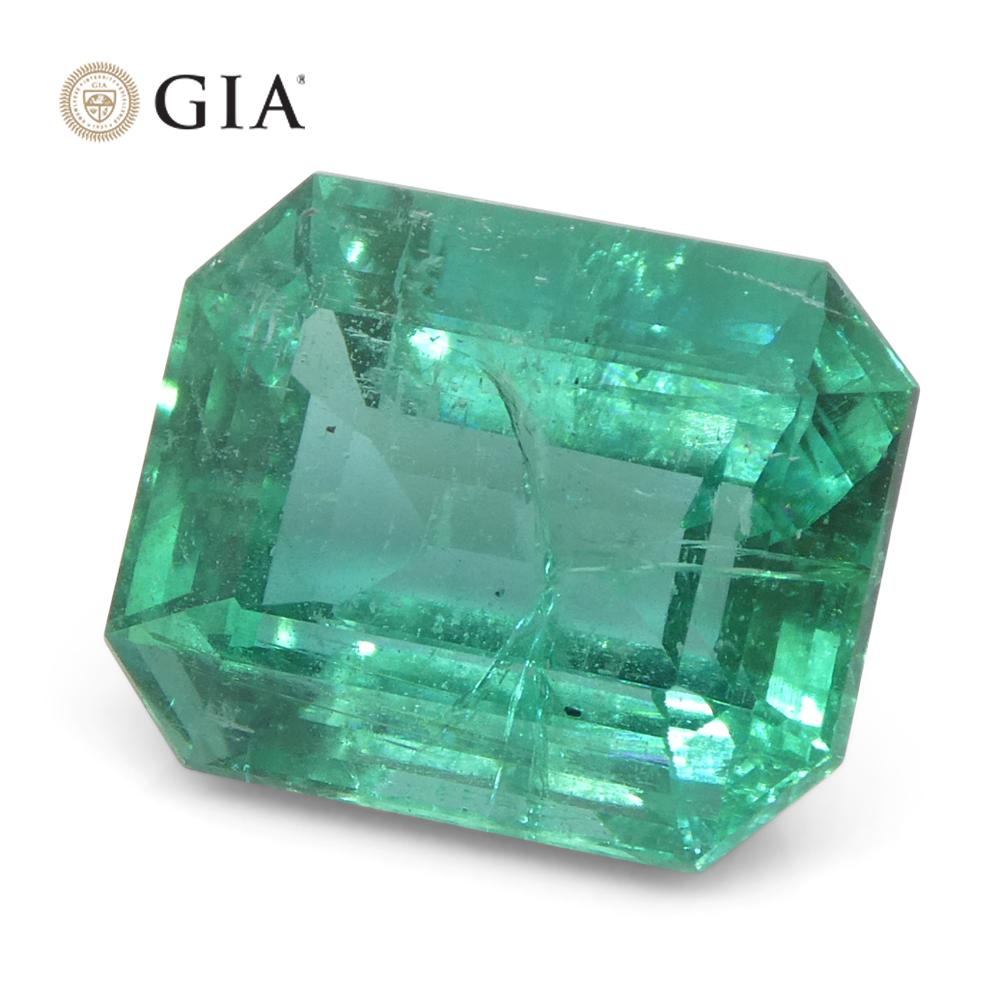 4,63ct Achteck-/Smaragdschliff Grüner Smaragd GIA zertifiziert Sambia (F2) im Angebot 2