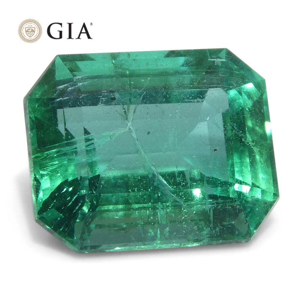 4,63ct Achteck-/Smaragdschliff Grüner Smaragd GIA zertifiziert Sambia (F2) im Angebot 2