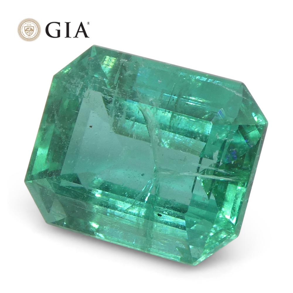 4,63ct Achteck-/Smaragdschliff Grüner Smaragd GIA zertifiziert Sambia (F2) im Angebot 5