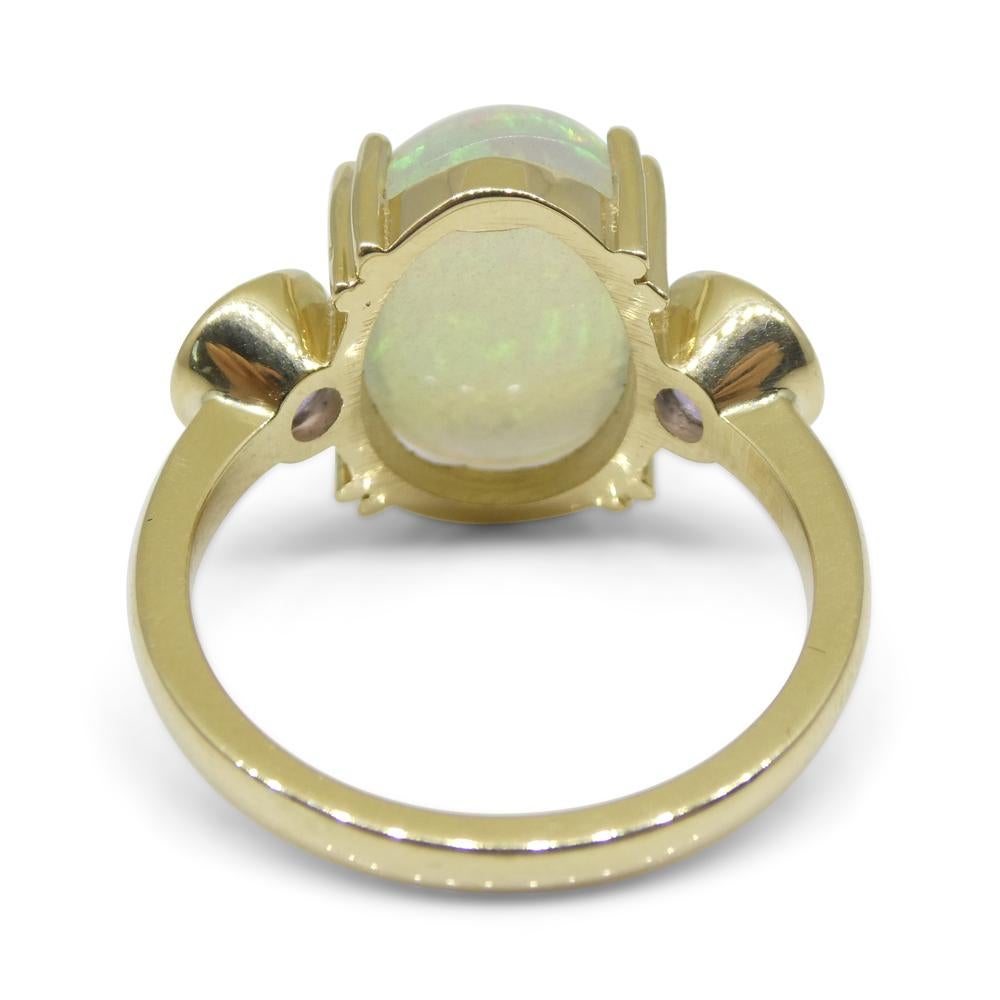 4.63ct Opal, Purple Sapphire Cocktail or Engagement Ring set in 14k Yellow Gold 5