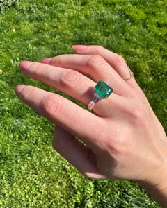 4.63ct Zambian Emerald & 0.84ct Diamond Two-Tone 18k Gold Ring