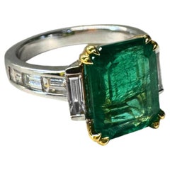 4.63ct Zambian Emerald & 0.84ct Diamond Two-Tone 18k Gold Ring