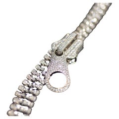 Pulsera con cremallera de diamantes de 4,63 qt y oro blanco de 18 quilates