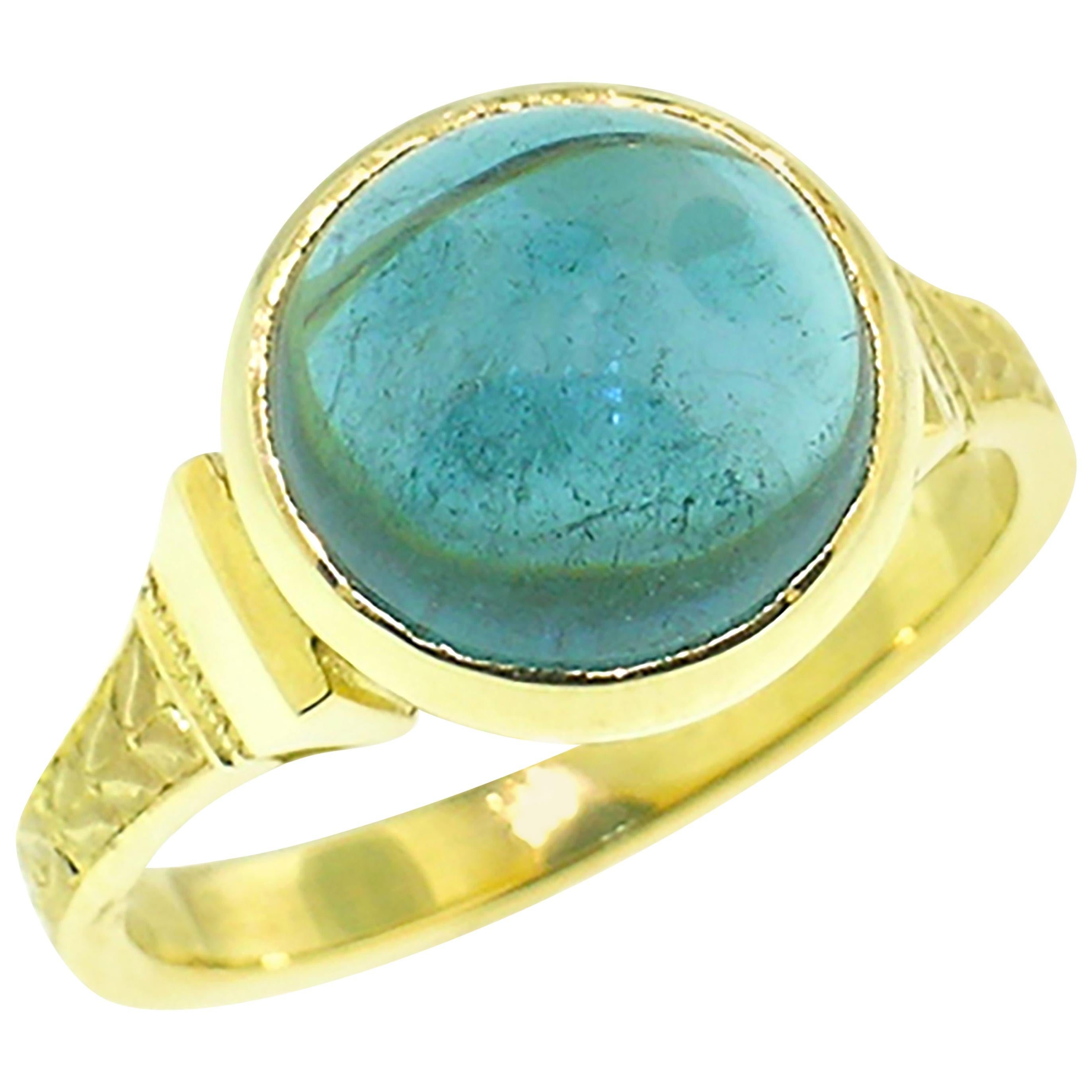 4.64ct Blue Tourmaline Indicolite 18kt Cassandra Ring by Cynthia Scott Jewelry
