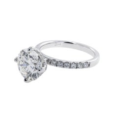 4.64 Carat Round Brilliant Diamond Ring Brilliant White 18K White Gold