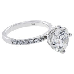 4.64 Carat Round Brilliant Diamond Ring Brilliant White 18K White Gold