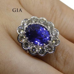 4.64ct GIA Certified Color-Change Sapphire and Diamond Ring