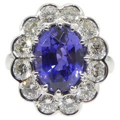 Bague saphir et diamant de 4,64ct certifié par la GIA et de couleur changeante
