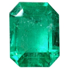 4.64ct Vivacious Bluish Green Emerald Cut Colombian Gem 11x9 Genuine May