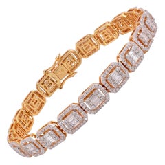 Bracelet tennis en or 14 carats avec diamants de 4,65 carats