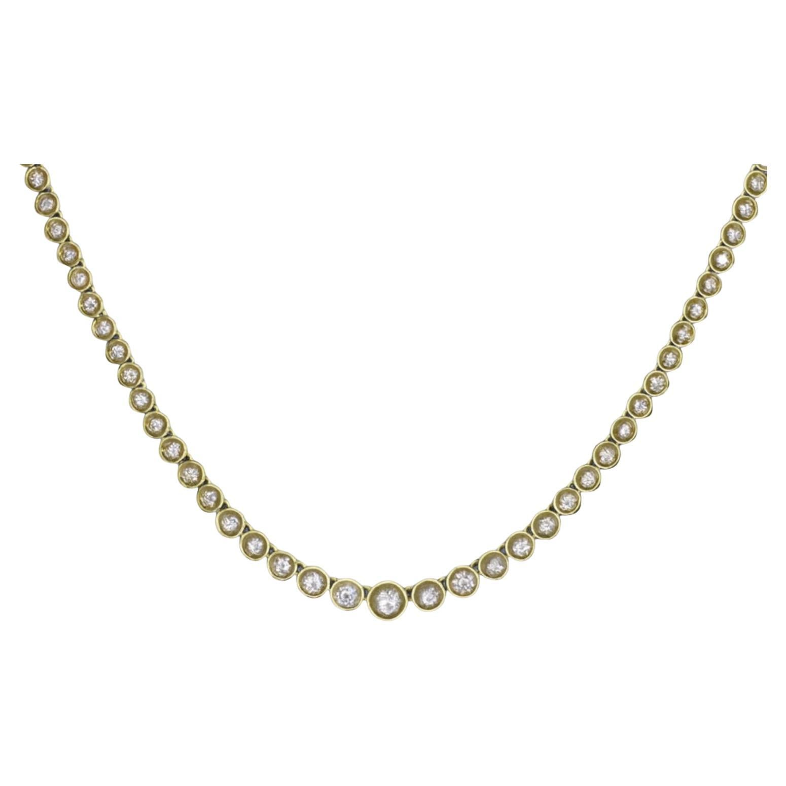 Collar Riviera Oro Amarillo 18K Diamante 4,65 Quilates en venta