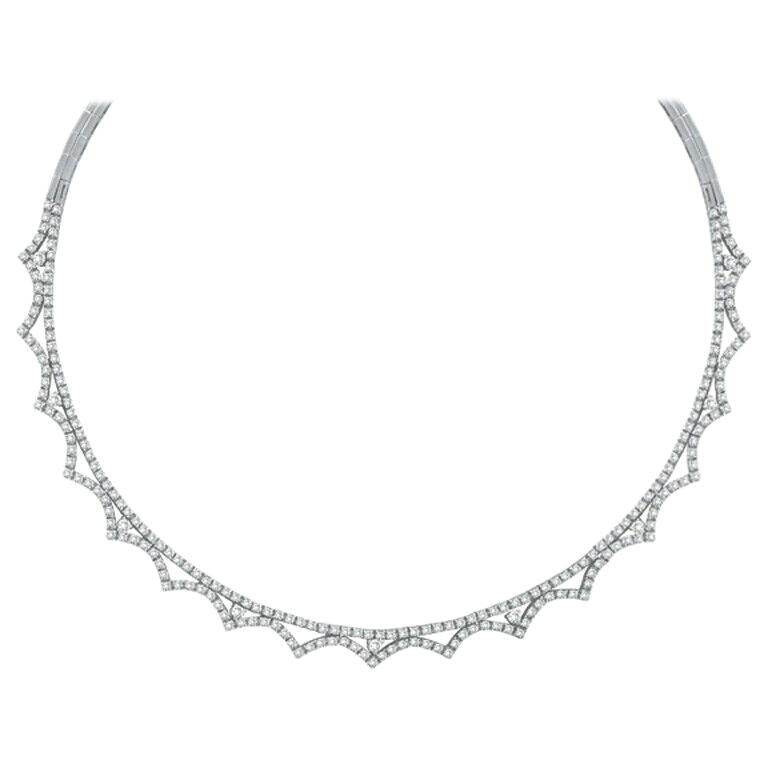 4.65 Carat Natural Diamond Necklace 14 Karat White Gold