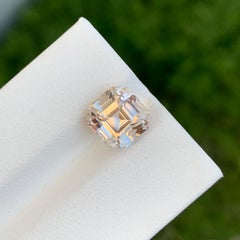 4.65 Carat Natural Loose Golden Topaz Asscher Cut Gem For Jewellery Making
