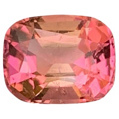 4.65 Carat Natural Loose Peachy Pink Tourmaline Cushion Cut Afghan Gemstone (pierre précieuse afghane)