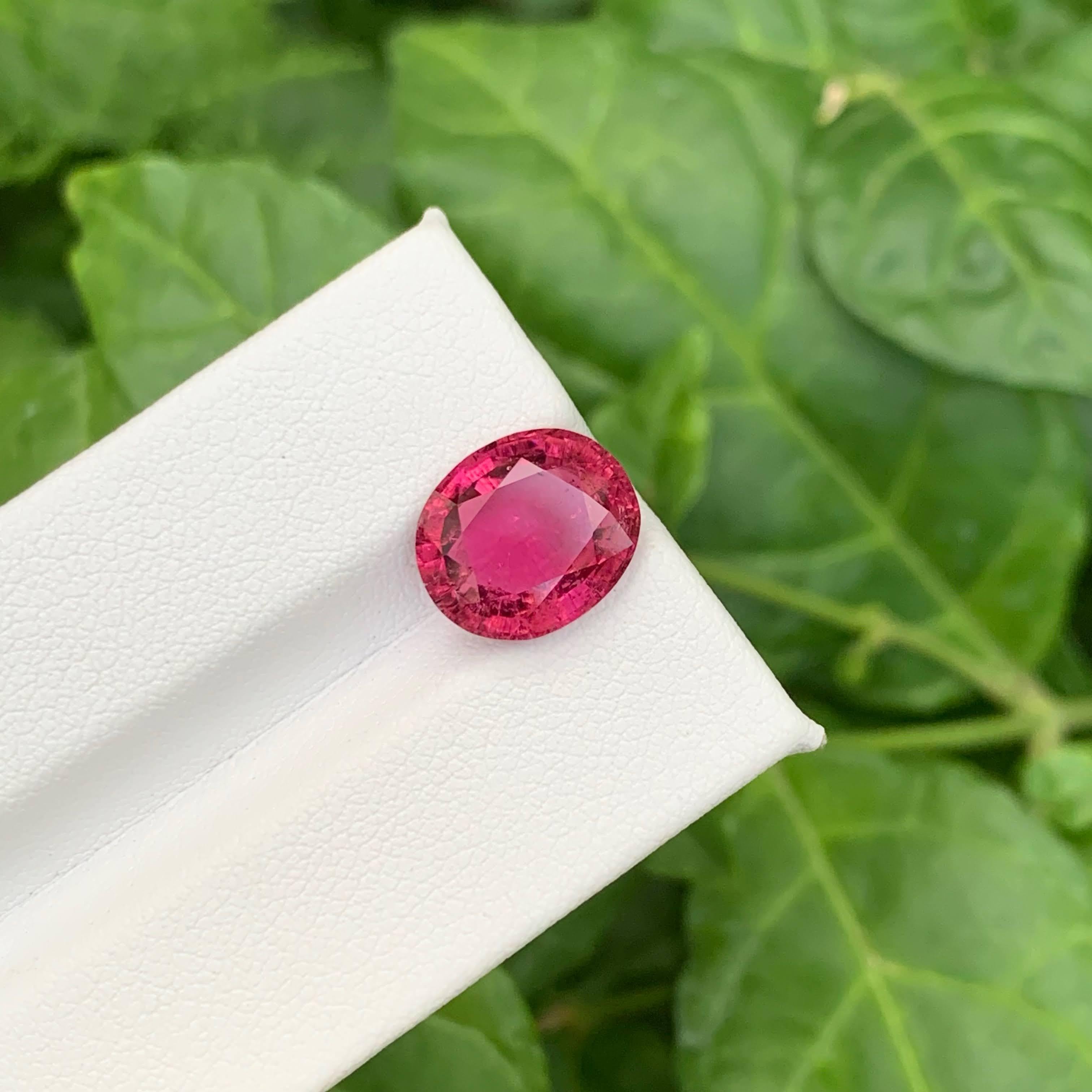 4.65 Carat Natural Loose Rubellite Tourmaline Stone Oval Cut Afghan Gemstone (pierre précieuse afghane) en vente 2