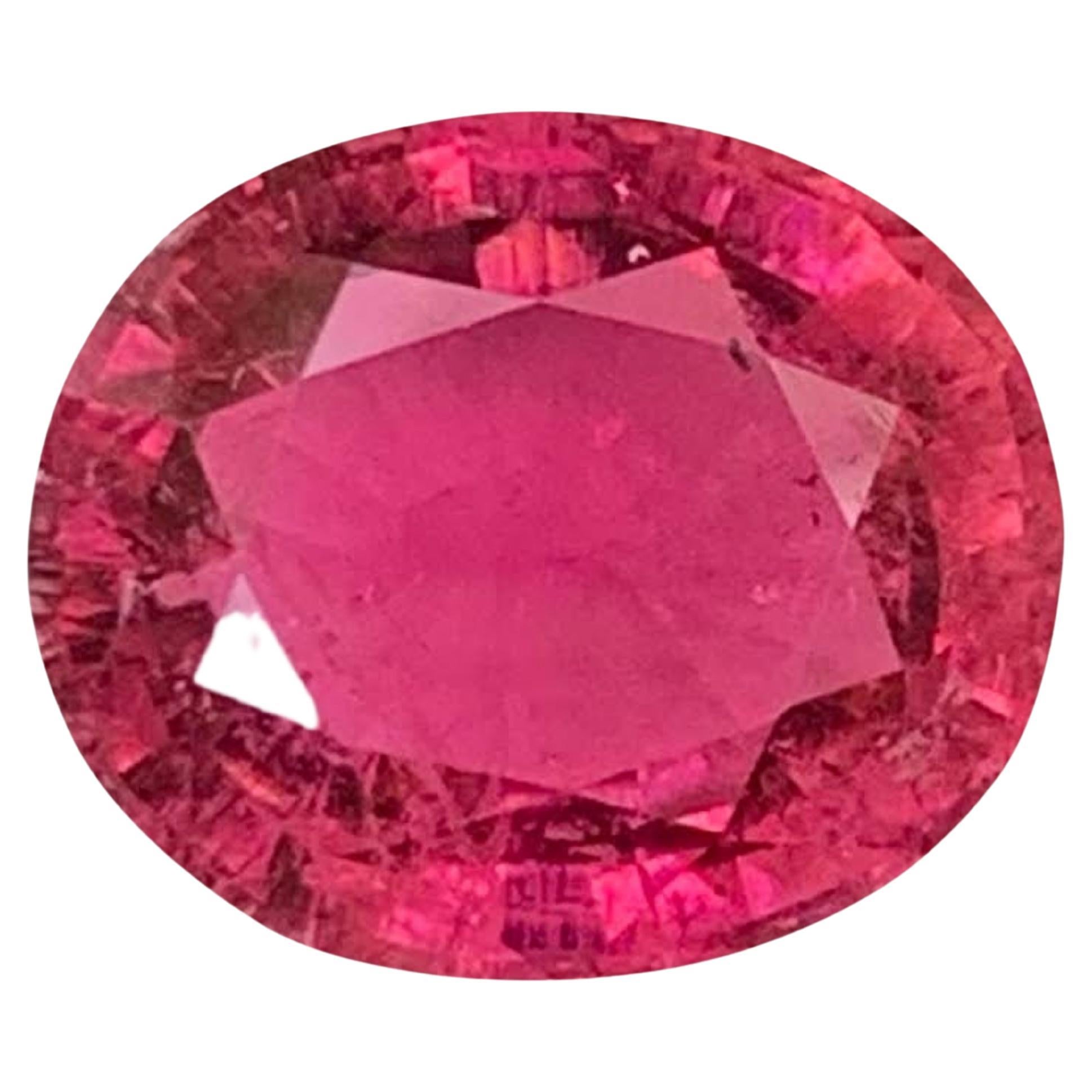 4.65 Carat Natural Loose Rubellite Tourmaline Stone Oval Cut Afghan Gemstone