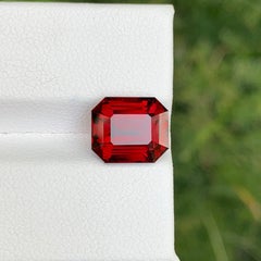 4,65 quilates de granate rojo dulce natural suelto talla esmeralda piedra preciosa de Tanzania
