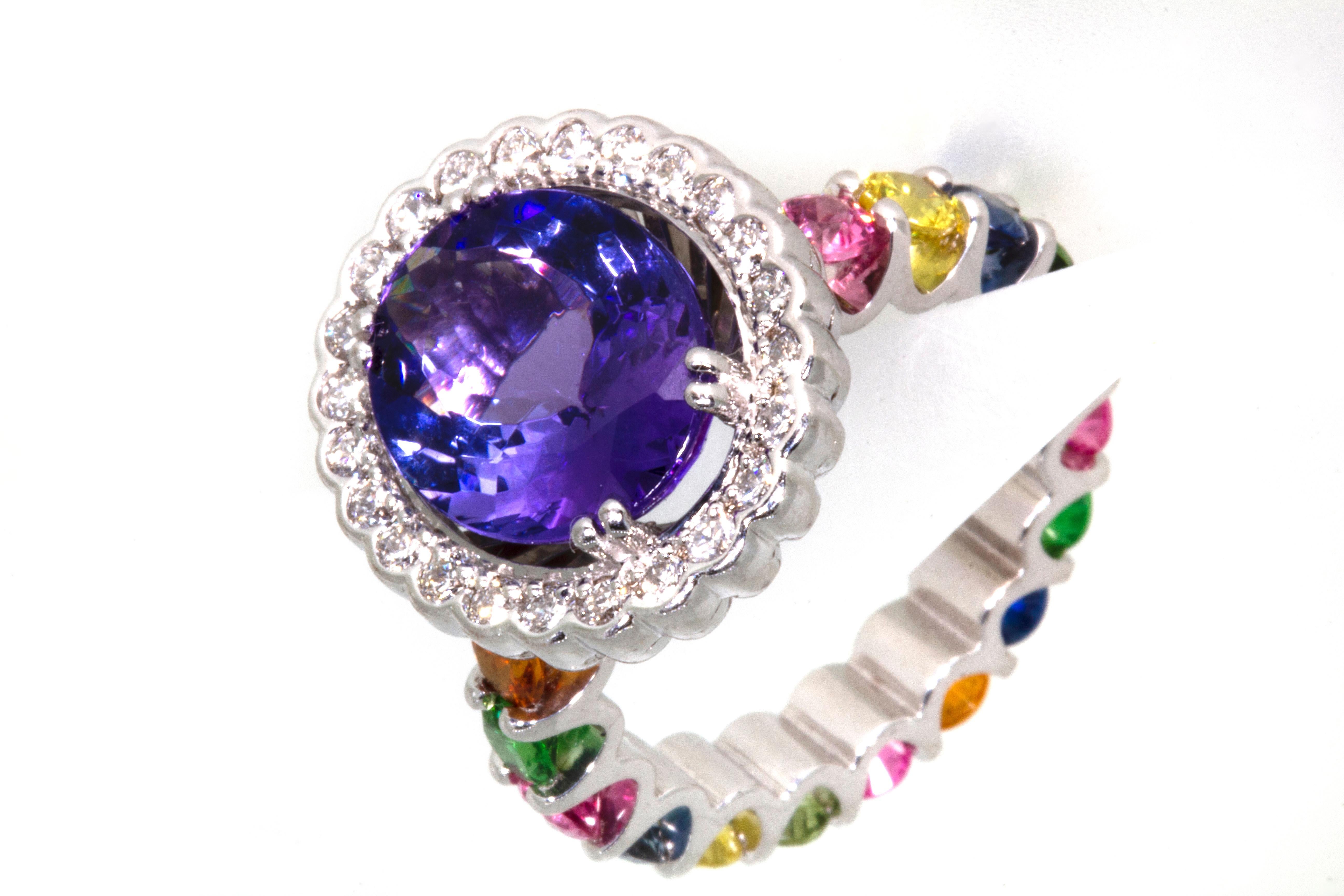 real rainbow diamond ring