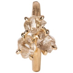 4.65 Carat Rough White Diamonds Cocktail Gold Ring 4.65 Carat Rough White Diamonds Cocktail Gold Ring