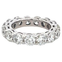 4.65 Carat Round Brilliant G VS Diamond 14 Karat White Gold Eternity Band Ring
