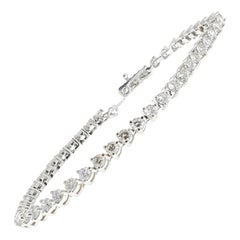 4.65 Carat Round Diamond Tennis Bracelet in 14 Karat White Gold