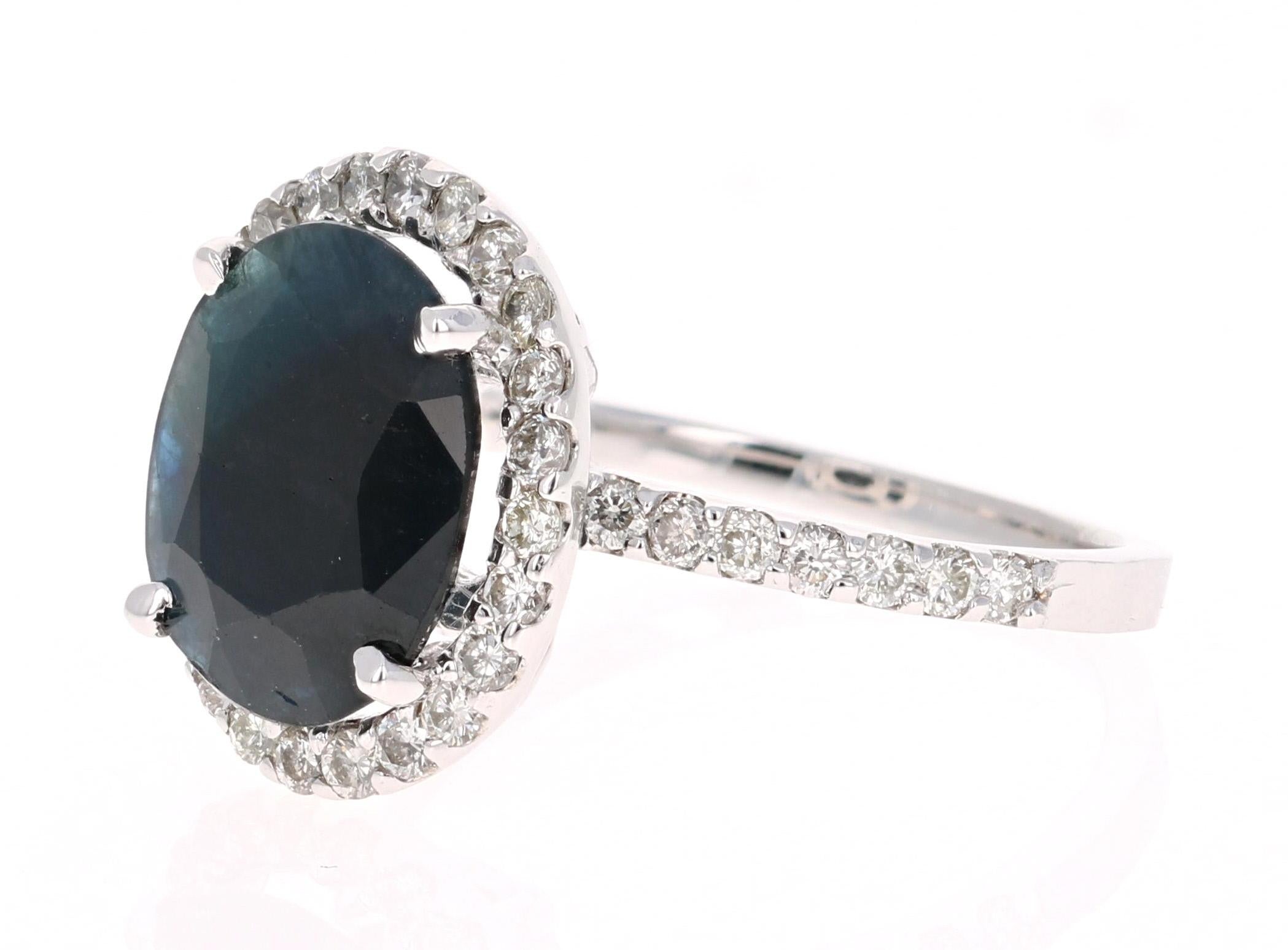 sapphire white gold engagement ring