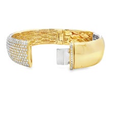 4.65 Carat Yellow Gold Diamond Bangle Bracelet